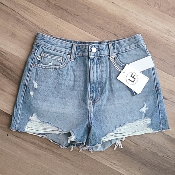 NWT LOVERS + FRIENDS Jack High Rise Cutoff Denim Shorts 28 - Picture 5 of 10